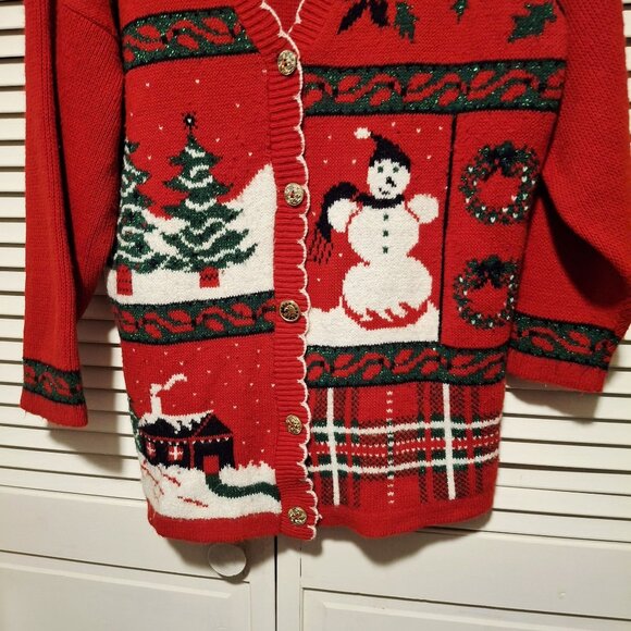Nutcracker Womens Small Christmas Cardigan Sweater Snowman Ugly Sweater Snowman - Picture 2 of 7